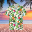 Boston Terrier Pineapple Hawaiian Shirt Hibiscus Floral Tropical Print Aloha Shirt
