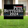 Pete Buttigieg 2024 Yard Sign Fact President Funny Political Yard Signs Lawn Ornaments