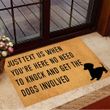 Dachshund Just Text Us When You're Here Doormat Funny Dog Doormat Gift For Dachshund Owners