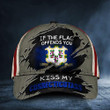 If The Flag Offends You Kiss My Connecticutass Hat Vintage USA Flag Flexfit Hat Patriotic Funny