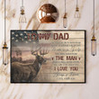 Deer To My Dad So Much Of Me Is Made Poster American Flag Vintage Poster Gifts For Father's Day