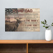 Deer To My Dad So Much Of Me Is Made Poster American Flag Vintage Poster Gifts For Father's Day
