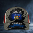 If The Flag Offends You Kiss My Wisconsinass Cap USA Flag Hat Funny Patriotic Wisconsin Merch