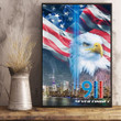 9 11 Never Forget Poster Eagle American Flag Wall Art Prints Patriot Day Memorial Wall Decor