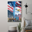 9 11 Never Forget Poster Eagle American Flag Wall Art Prints Patriot Day Memorial Wall Decor