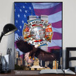 343 Firefighters In Memory Of 9.11.01 Poster Eagle US Flag Never Forget 9.11 Fireman Gift