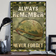 Always Remember Never Forget Poster Proud US Military Wall Print Remembrance