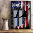 Never Forget 9.11 Twin Towers USA Flag Poster Vintage September 11 Attack Memorial Wall Decor