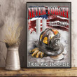 Never Forget 9.11.2001 Those Who Sacrificed Poster Proud 343 Firefighter USA Home Wall Decor