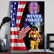 Never Forget Firefighters Inside USA Flag Poster Twin Towers Attack Memorial Home Wall Decor