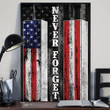 Never Forget Twin Towers Poster Memorial September 11 Wall Hanging Patriotic Wall Decor