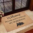 Welcome Please Don't Step On My Doberman Doormat Dog Welcome Mat Best Gifts For Dog Lovers