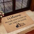 Welcome Please Don't Step On My Great Dane Doormat Funny Dog Doormat Presents For Dog Lovers