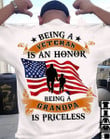 Being A Veteran Is An Honor Being Grandpa Is Priceless T-Shirt Proud Veteran Grandad Shirt