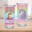 Unicorn Didn't Care Yesterday Don't Give A Shit Today Funny Tumbler Sayings Gift For Female