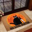 Black Cat With Blood Knife No Lives Matter Doormat Horror Doormat Halloween Decorations Indoor