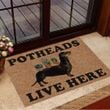 Dachshund Potheads Live Here Doormat Decorative Door Mats Garden Lover Gifts