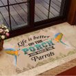 Life Is Better On The Porch And Watch The Parrots Doormat Indoor Welcome Mat Housewarming Gifts