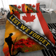 Lest We Forget Canada Flag Bedding Set Respect Sacrifice Patriot Soldier Veterans
