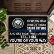 US Navy Before You Break Into My House Doormat Funny Welcome Mat Blue Line Navy Gift Ideas