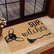 Chihuahua Sup Witches Doormat Dog Welcome Mat Halloween Theme Decorations