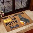 Hope You Brought Beer And Rottie Treats Doormat Dog Welcome Mat Home Decor