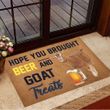 Hope You Brought Beer And Goat Treats Doormat Hilarious Doormats Gifts For Goat Lovers