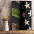 Thin Green Line Flag Poster Patriotic Honoring Our Military Men And Women Home Decor Gift