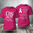 Pink Breast Cancer Shirt Awareness A Prayer Against Cancer In God's Family No One Fights Alone