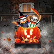 Sloth Pumpkin Halloween Yard Sign Cute Halloween Welcome Sign Outside House Decor