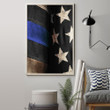 Thin Blue Line Flag Poster Print Wall Decor Support Our Law Enforcement Men And Women
