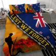 Lest We Forget New Zealand Flag Bedding Set Remembrance Anzac Day Veterans Merch Gift