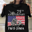 75th Anniversary Iwo Jima Veteran US Flag T-Shirt Vintage Graphic Tee Gifts For Army Veterans