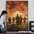 God Bless Our Troops Poster USA Flag Patriotic Wall Decor Veteran Day 2021 Gift Ideas