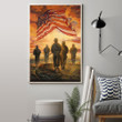 God Bless Our Troops Poster USA Flag Patriotic Wall Decor Veteran Day 2021 Gift Ideas