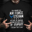 I'm A Grumpy Old Air Force Veteran Shirt Patriotic Veteran T-Shirt Cool Gifts For Uncle