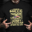 Proud Niece Of An Army Veteran Shirt Eagle American Veteran T-Shirt Gifts For Friend