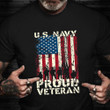 Navy Veteran Shirt American Flag Proud U.S Navy Veteran T-Shirt Patriotic Gift For Vet