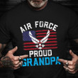 Proud Air Force Grandpa Shirt Old Retro American Flag Patriotic Tees Veterans Day Gifts