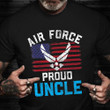 Proud Air Force Uncle T-Shirt Vintage USA Flag Veterans Day Shirts Gifts Uncle