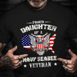 Proud Daughter Of A Navy Seabee Veteran T-Shirt Eagle Graphic USA Navy Shirt Veteran Day Ideas