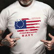 Veteran Of The United States Navy Shirt Betsy Ross Flag T-Shirt Gifts For Navy Veterans