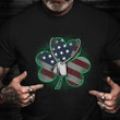 American Flag Clover St Patrick's Day Shirt Proud Veteran Patriotic T-Shirt Gifts Ideas 2023