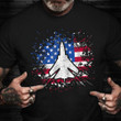 Fighter Jet Plane American Flag Shirt Military Pride Patriot T-Shirt Gifts For Veteran