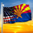 American Flag And Arizona State Flag Arizona Pride Patriot Merch 4th Of July Outdoor Decor