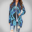 Haida Art Raven Symbolism Women's Cardigan With Long Sleeve Pacific Northwest Style Merch