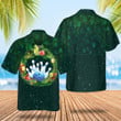 Christmas Wreath Bowling Hawaiian Shirt Button Down Shirt Short Sleeve Gifts For Bowling Lovers