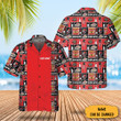 Custom Bowling Red Hawaiian Shirt Bowling Players Men's Vacation Button Up Gift For Siblings