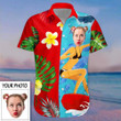 Custom Face Surfing Hawaiian Shirt Funny Womens Ladies Summer Aloha Shirt Gifts