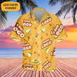Custom Logo Avocado Hawaiian Shirt Men's Button Down Shirts For Summer